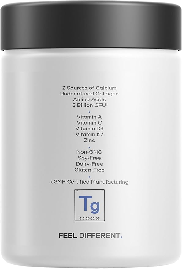 Codeage Teeth &amp Gums Vitamins + Oral Probiotics Supplement for Mouth - Whole Food Calcium Collagen Potassium Vitamin C D3 K2 Zinc – Oral Care &amp Dental Multivitamin Supplements - 2 Pack