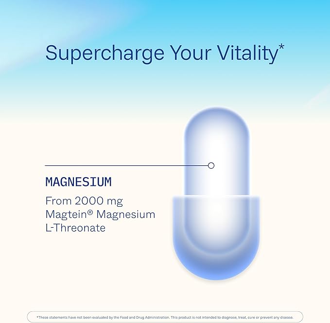 Magnesium L-Threonate Supplement (Magtein) 90 Capsules | Clinically Supported for Brain Health | Optimize Learning Memory &amp Focus | 3rd Party Tested (3 Pack)