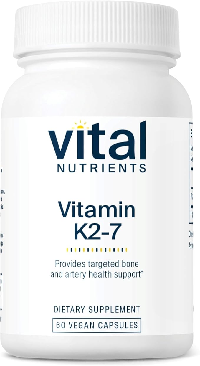 Vital Nutrients Vitamin K2-7 - Promotes Cardiovascular Heart Bone Health* - Vitamin K2 + MK7 - Vegan Supplement - Gluten Dairy Soy Free - Non-GMO - 60 Capsules