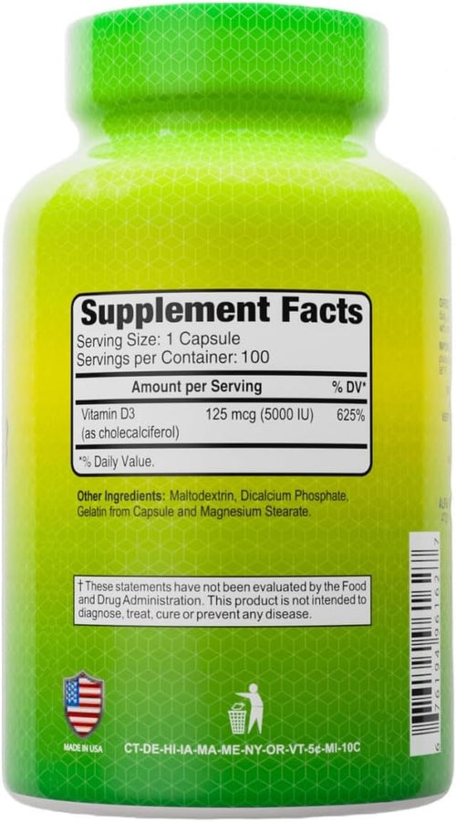 ALFA VITAMINS Vitamin D3 1000 IU Supplement Supports Immune Health Calcium Absorption Healthy Bones &amp Joints Dietary Supplement for Daily Wellness Non GMO Gluten Free 100 Capsules
