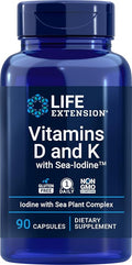 Life Extension Vitamins D and K with Sea-Iodine 90 Capsules