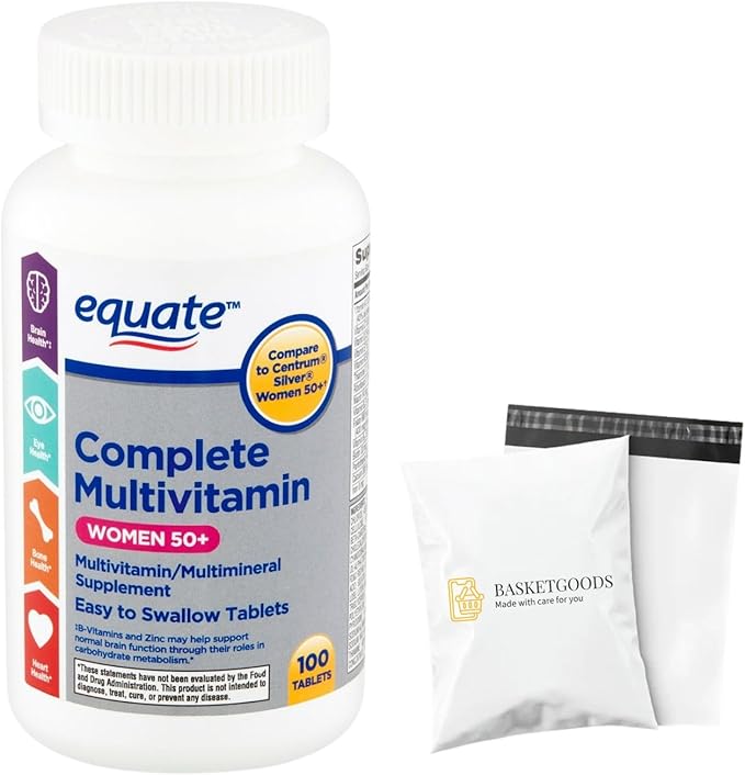 Equate Complete Multivitamin Tablets Women 50+ 100 Tablets - Set by Basket Goods
