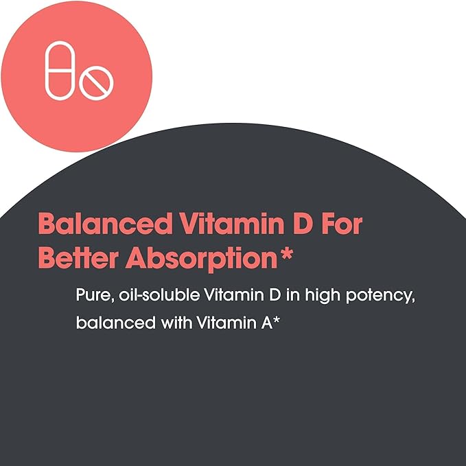 Allergy Research Group Vitamin D3 Complete 5000 - Delivers 125 mcg Vitamin D3 - with Vitamin A &amp K2 - Supports Bone Strength Immune Balance &amp Healthy Mindset - 120 Servings - 120 Capsules