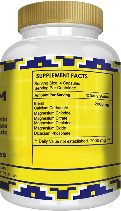 Magnesium Chloride (cloruro de magnesio) 280 Capsules - High Absorption Magnesium Citrate chelated and Oxide High Potency Mg Non-GMO 2 Pack (2)