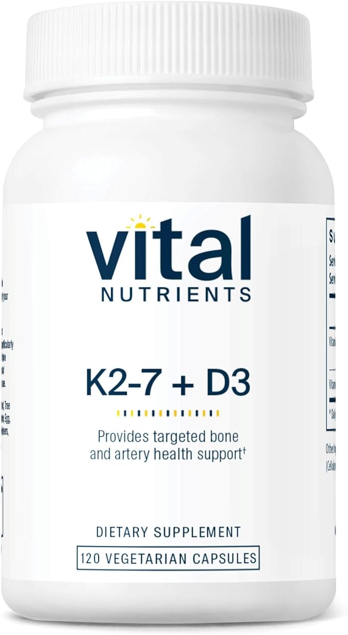 Vital Nutrients Vitamin D3 + K2-2000 IU - Vitamin D3 K2 Supplement - Vitamin D Complex for Healthy Calcium Levels Muscle &amp Bone Health - Gluten Dairy Soy Free - 120 Capsules