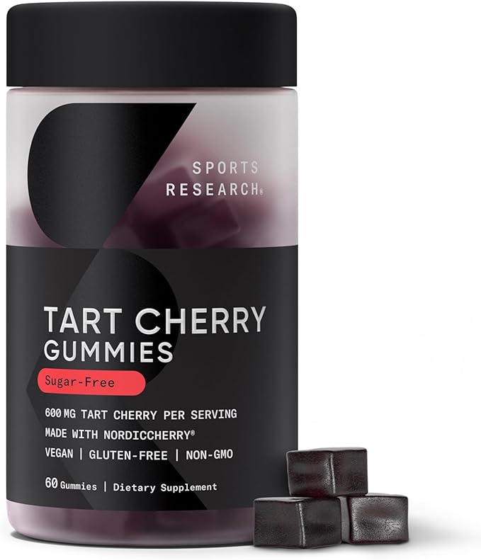 Sports Research® Gummies Pack - Vitamin C Vegan Vitamin D3 + K2 and Tart Cherry Supplements for Immune &amp Antioxidant Support Stronger Bones Workout Recovery