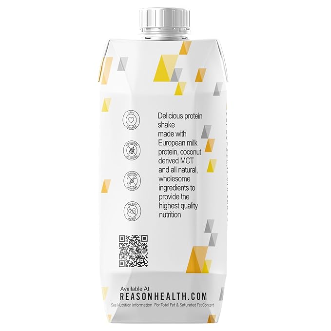 Reason Premium High Calorie Protein Drink - Free of Soy Gluten GMO Artificial Flavors and Sweeteners - NSF Certified Lactose-Friendly and Great for Tube-Feeding - Strawberry 11 oz
