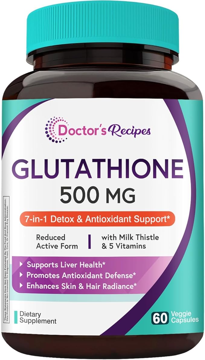 Doctor's Recipes Women's Wellness Pair: Glutathione with Milk Thistle + 100B Probiotic with Cranberry for Vaginal &amp Urinary Health