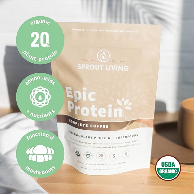 Sprout Living Epic Protein Complete Coffee + Pro Collagen 12 Serving Pouches