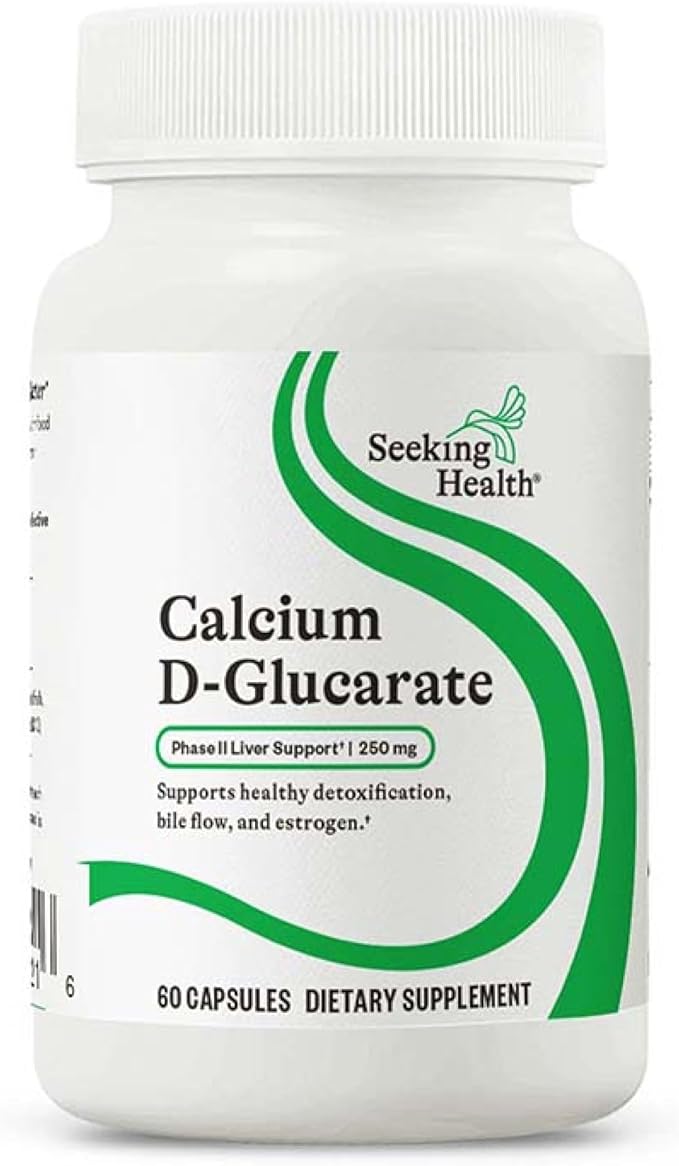 Seeking Health Calcium D-Glucarate - Calcium Supplement Supports Gut Health &amp Metabolism - Formula with Calcium D-Glucarate to Support Liver Health - 250 mg 60 Capsules