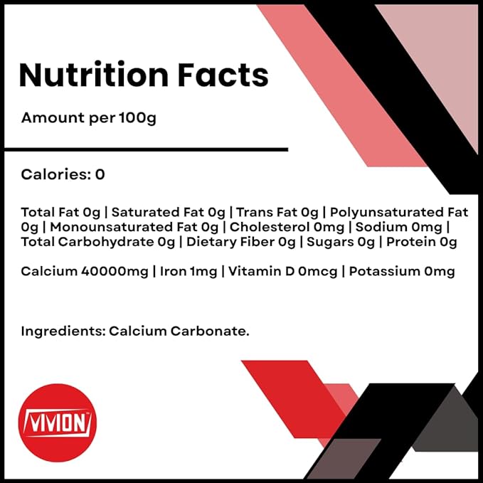 Calcium Carbonate Powder - 1000 Grams - Food Grade Anticaking Antacid Excipient Ingredient - Wine Deacidification &amp Limestone Filler Soil Amendment 1 kg (2.2 lb)