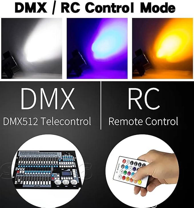 SHEHDS Par Can Lights LED 7x18W RGBWAP 6in1 Wash Stage Lights Remote and DMX512 Control Uplights Sound Activated Auto Run Flat for Christmas Wedding Party Disco - 2 Pack