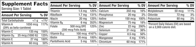 Silver Women 50 Plus Multivitamin Minerals Vitamins &amp Supplements Hair Skin and Nails Vitamins Vitamin C Antioxidants Supplement 275Ct Tablets (275) + Shipping in Box with VSL Sticker