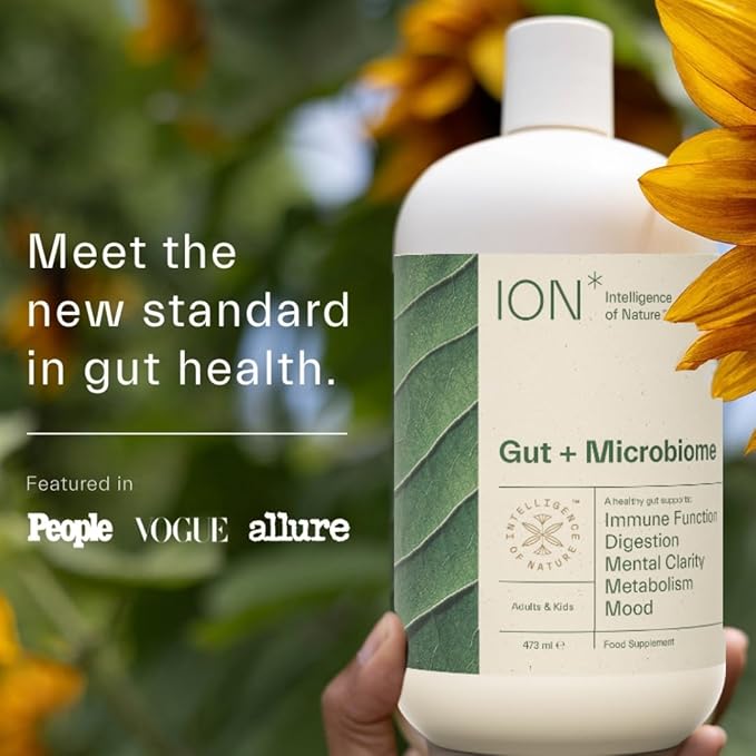 ION* Intelligence of Nature Gut Support Liquid Supplement - Gut &amp Digestive Health Liquid Drops Cleanse &amp Detox with Humic Extract for Women &amp Men Adults &amp Kids 4+ - 8 fl oz (Pack of