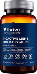 Vthrive The Vitamin Shoppe Bioactive Multivitamin Daily Men’s Multivitamin with Vitamins Minerals Antioxidants &amp Nutrients for Energy Immune and Overall Wellness Support Gluten Free 30 Capsu