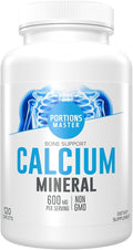 Portions Master Calcium Mineral Bone Support High Absorption Calcium with Vitamin D3 &amp MagnesiumSupports Strong Bones Teeth &amp Joint Health Non-GMO Gluten-Free (120 Vegetarian Capsules)