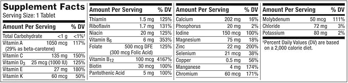 Silver Women 50 Plus Multivitamin Minerals Vitamins &amp Supplements Hair Skin and Nails Vitamins Vitamin C Antioxidants Supplement 275Ct Tablets