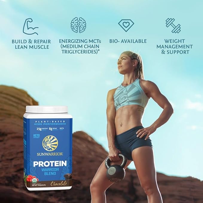 Organic Plant Based Protein Powder | Vegan Organic Protein Powder Chocolate Flavored with BCAA Amino Acids &amp Hemp Seed Pea Blend | Non-GMO Soy Dairy Filler &amp Gluten Free (Chocolate 17 Serving