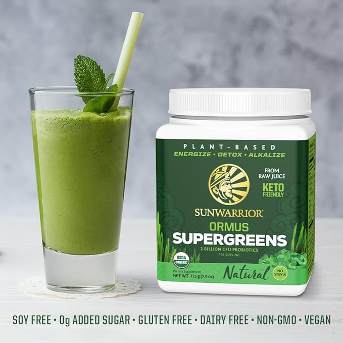SUNWARRIOR Organic Ormus Supergreens Natural 8 OZ