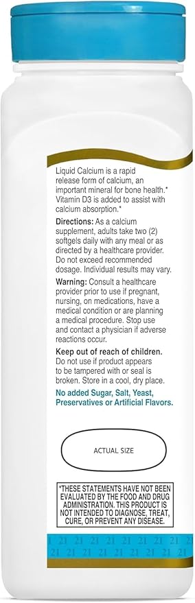 21st Century Calcium +D 600Mg-200U Gelcaps 90 Count (2 Pack)