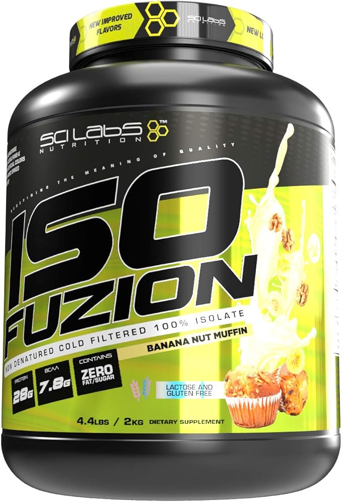 Iso Fuzion 100% Whey Isolate 28g Non Denatured Protein Powder Banana Nut Muffin Flavor 4.4lb