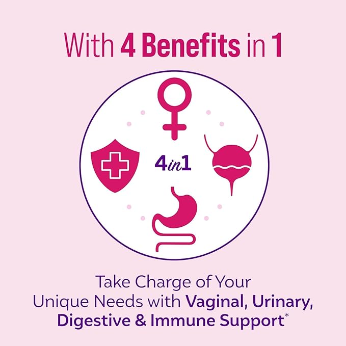 Culturelle 4-in-1 Probiotics for Women Daily Probiotic &amp Prebiotic Supplement to Support Vaginal Health Digestive Health Immune Health Occasional Diarrhea Gas &amp Bloating Relief Non-GMO