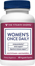 The Vitamin Shoppe WomenaTMs Once Daily Multivitamin a Immune Energy Digestive and Stress Support (60 Capsules)