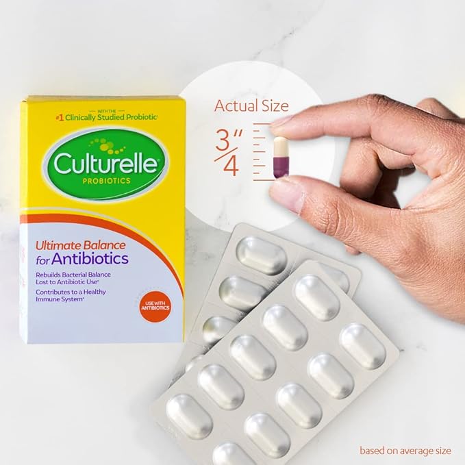 Culturelle Probiotics Ultimate Balance Probiotic with Antibiotics-Probiotic Capsules Help Restore Good Bacteria Lost During Antibiotic Use &amp Contribute to A Healthy Immune System20Count(Pack of 2