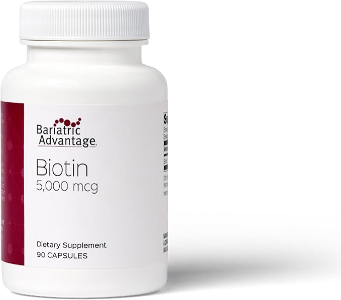 Bariatric Advantage Biotin 5000 mcg - for Bariatric Surgery Patients - Easy-Digest Mini Capsules - Biotin Supplement - Hair Skin &amp Nails Support* - 90 Count