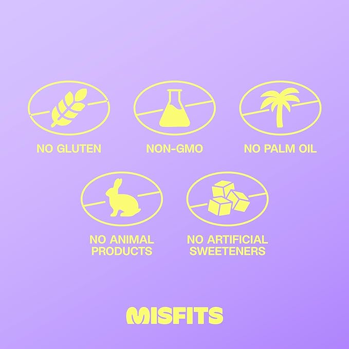 Misfits Vegan Protein Bars - Sweet Caramel Fudge | Nutrition Bars - 15g Protein 1g Sugar Plant-based Low Carb Non-GMO Gluten Free Snacks | Pack of 12