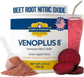 VenoPlus 8 - Beet Root Powder Nitric Oxide Booster Supplement For Men &amp Women - Supports Healthy Blood Flow For Heart &amp Energy - Pomegranate Vitamin K2 Antioxidants &amp Prebiotic Fiber - 3