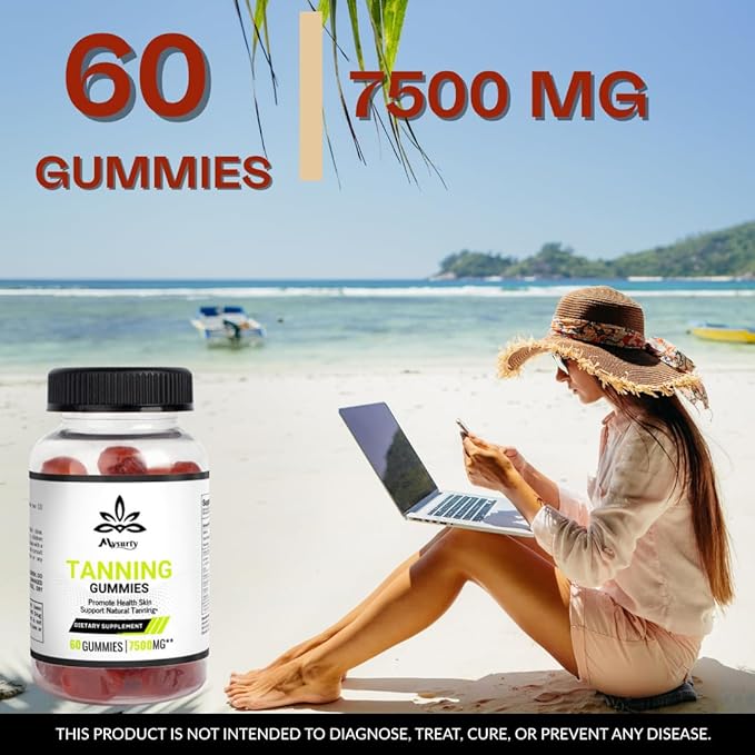 Tanning Gummies |Tanning Supplement for Woman &amp Men 120 Gummies (Pack of 2)