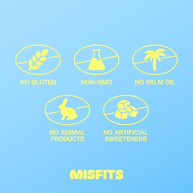 Misfits Vegan Protein Bars - Sweet &amp Salty Caramel Popcorn | Nutrition Bars - 15g Protein 1g Sugar Plant-based Low Carb Non-GMO Gluten Free Snacks | Pack of 12