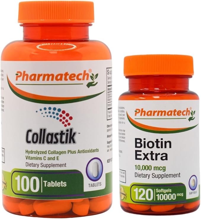 Hydrolyzed Collagen with Vitamins E y C Plus Biotin. Healthy Skin Nails and Hair