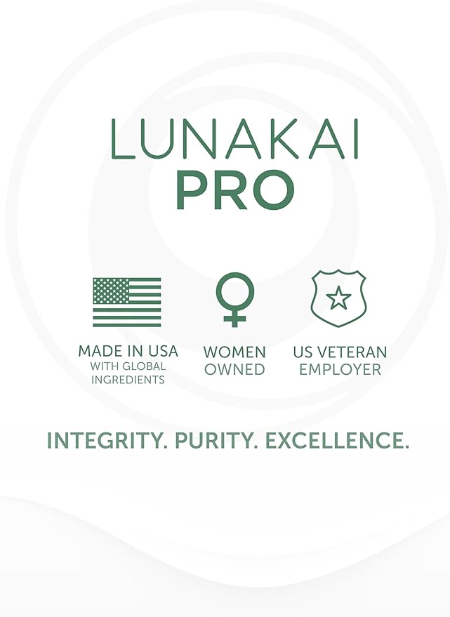 Lunakai PRO USA Made Dual-Pathway NAD+ Formula with NR &amp Resveratrol – Natural NAD Supplement for Women &amp Men – Healthy Aging &amp Cellular Health Support 60ct
