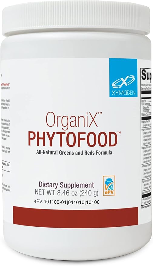 XYMOGEN OrganiX PhytoFood - Superfood Powder Drink Mix for Digestive Health - Greens Fruit &amp Phytonutrients - Probiotics Antioxidants &amp Digestive Enzymes - Gluten-Free &amp Non-GMO - 30 Ser