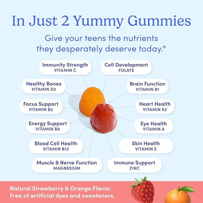 FIRST DAY Teens Wellness Bundle with Multivitamins Tribiotics &amp Calming Magnesium Gummies – Supports Nutrition Immune &amp Digestive Health Balanced Mood &amp Energy – 30 Day Supply