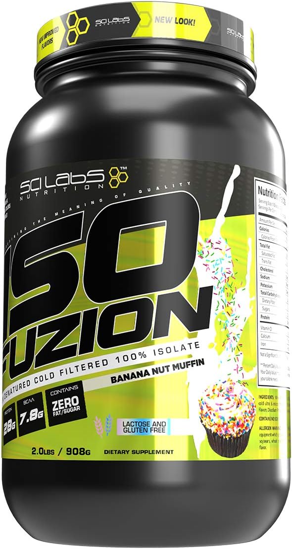 Iso Fuzion 100% Whey Isolate by Scilabs Nutrition | 28g Non Denatured Protein Powder Birthday Cake Flavor 2lb