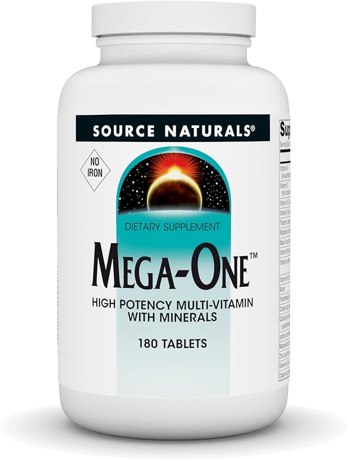 Source Naturals Mega-One Muti-Vitamin with Minerals No Iron - 180 Tablets