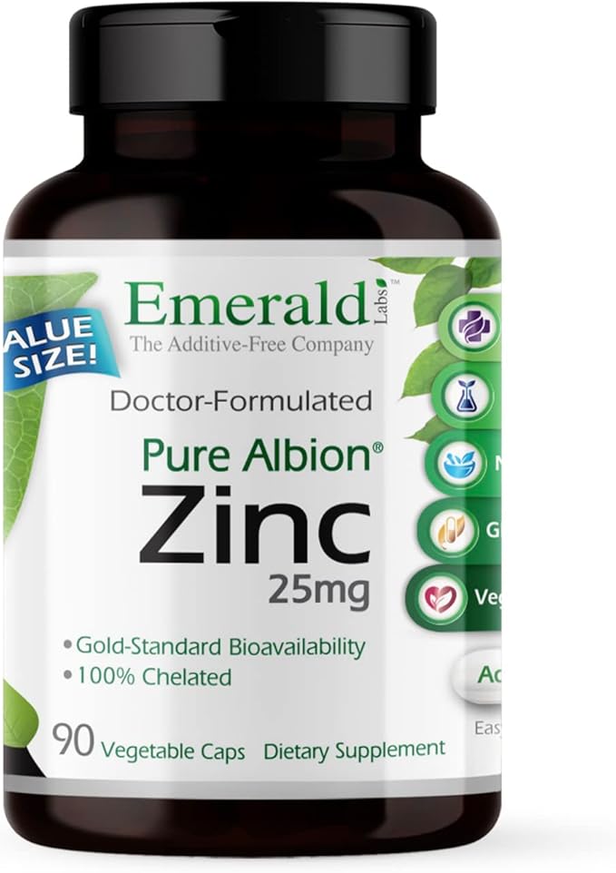 EMERALD LABS Vitamin D3+K2 (60 Caps) &amp Zinc 25mg (90 Caps) - Bone Health Heart Support Immune Support Digestive Health Oxidative Stress Support - Gluten-Free