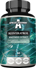 APOLLO'S HEGEMONY Resveratrol High Dose 400 mg - 60 Vegan Capsules - 2 Months Supply - 98% Trans-Resveratrol from Japanese Knotweed Extract - Natural Antioxidant