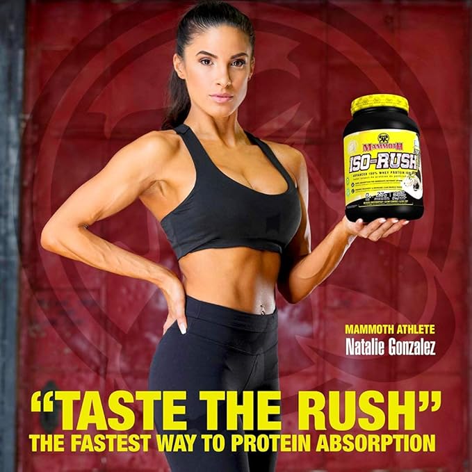 Mammoth Iso-Rush Premium Whey Protein Isolate Fast-Digesting Hormone Free Cross Flow Micro-Filtered (CFM) Sugar Free Bioactive Lactose Free Gluten Free 5 LB (Vanilla Ice Cream)