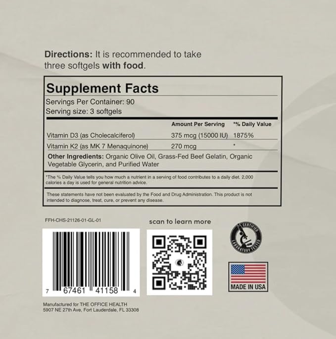 Organic Liposomal Vitamin D3 +K2