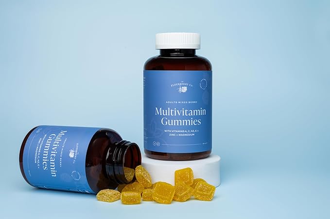 The Elderberry Co. Adult Multivitamin Gummies with Vitamins A B E K2 and Zinc (90)