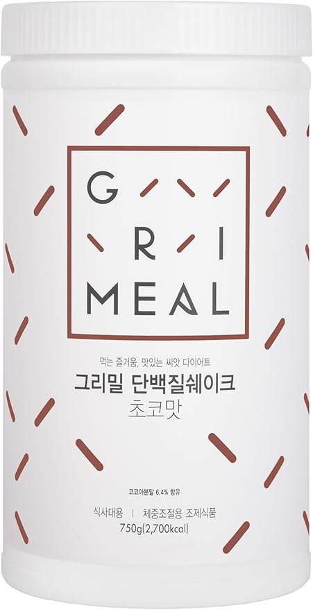 GRIMEAL Meal Replacement Shake ㅣ 12 Flavors for Daily Nutrition ㅣ High Protein Low Sugar Formula ㅣ Plant &amp Whey Protein Blend ㅣ Includes 11 Vitamins &amp Minerals ㅣ Choco 750g Powder