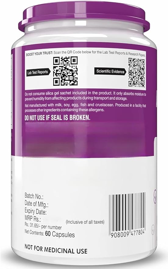 Nutrition Alpha Lipoic Acid - ALA- Pack of 60 Veg. Capsules - Gluten Free &amp Non-GMO
