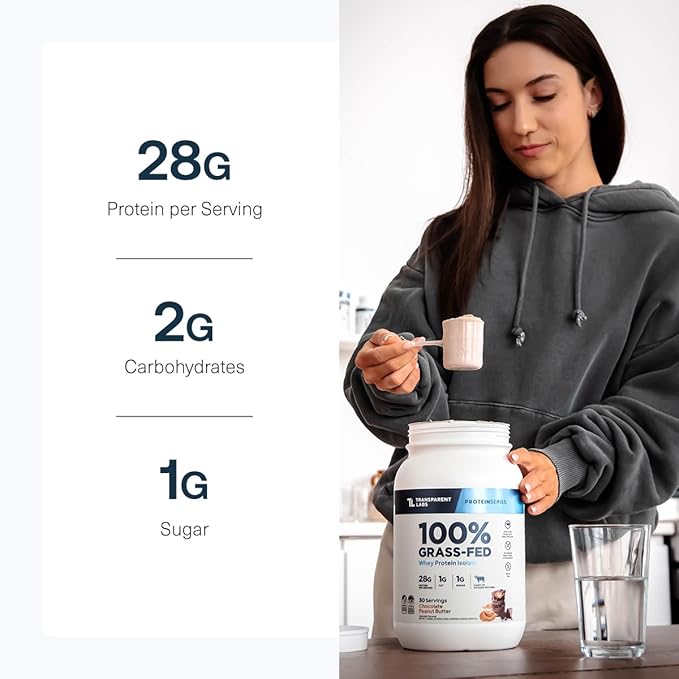 Transparent Labs Grass-Fed Whey Protein Isolate (30 Servings French Vanilla) &amp Grass-Fed Whey Protein Isolate (30 Servings Oatmeal Chocolate Chip Cookie)