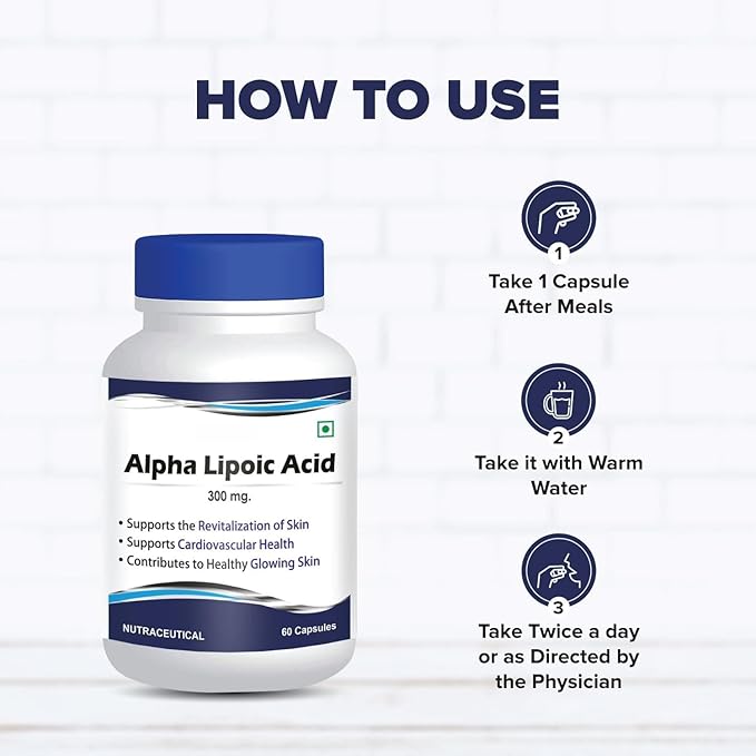 Alpha Lipoic Acid 300mg Capsules | ALA Supplement | Antioxidant Support for Energy &amp Overall Health | 60 Capsules