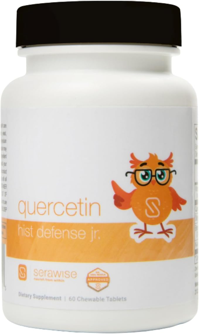 Quercetin Hist Defense Jr. By Dr. Ana Maria Temple | Natural Seasonal Support for Kids | With Quercetin Stinging Nettle Bromelain NAC and Vitamin C | 60 Chewable Tablets