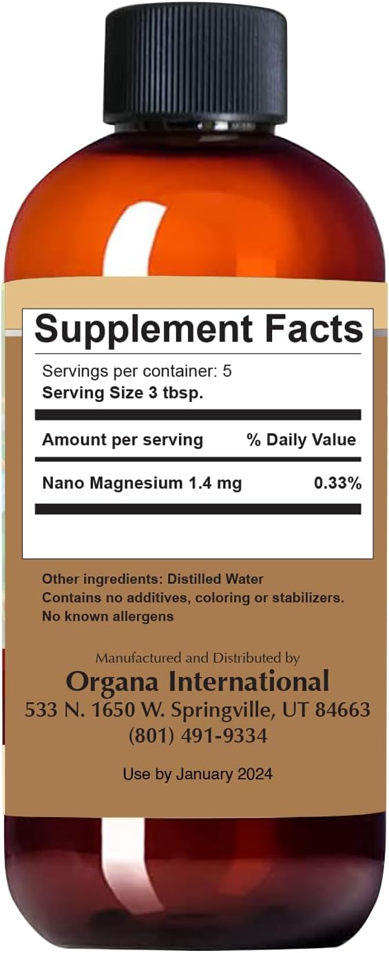 Organa Pure Crystalline Liquid Magnesium Supplement - 30 PPM - High Absorption Magnesium (8 oz.)